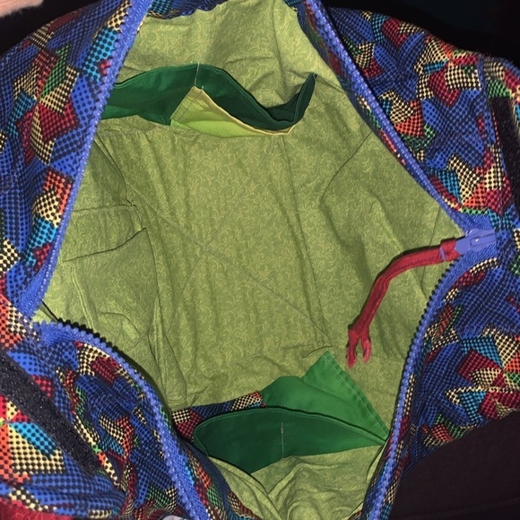 Fabric Quilted Handmade Zipper Folding Oversize Handbag Unique Funky Zips Shut - Picture 10 of 11